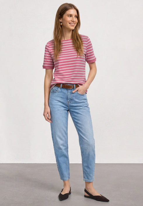 Street One - T-Shirt mit Boat Neck und Streifen - 325572