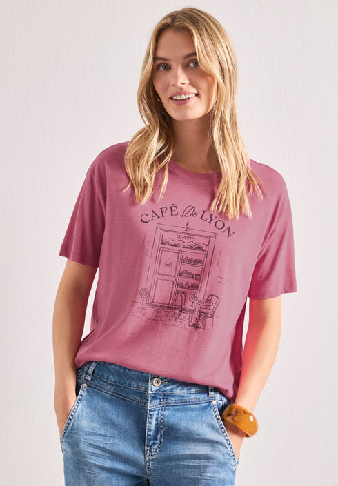 Street One - T-Shirt mit Rundhals und Frontprint - 325627
