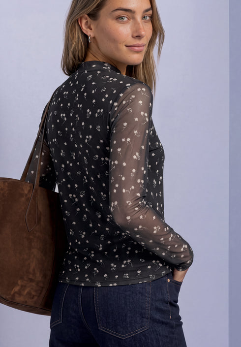 Street One - LTD QR printed mesh round neck - 325858