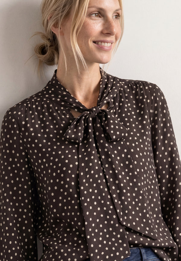 Street One - Printed blouse with tie detail - 346860