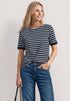 Street One - T-Shirt mit Boat Neck und Streifen - 325572