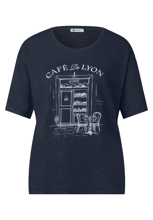Street One - T-Shirt mit Rundhals und Frontprint - 325627