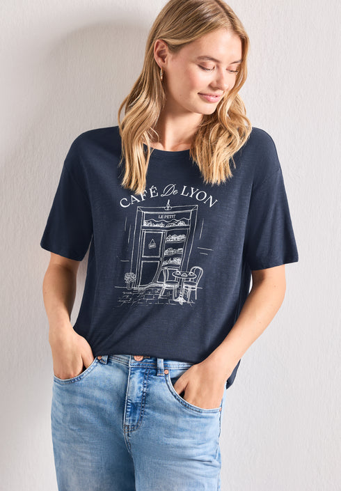 Street One - T-Shirt mit Rundhals und Frontprint - 325627