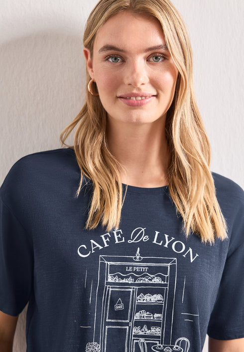 Street One - T-Shirt mit Rundhals und Frontprint - 325627