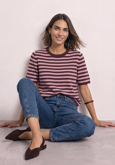 Street One - LTD QR cosy sweater with strip - 303876