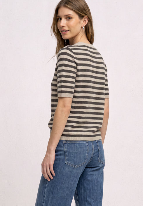 Street One - LTD QR cosy sweater with strip - 303876