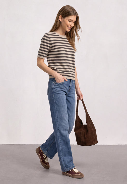 Street One - LTD QR cosy sweater with strip - 303876