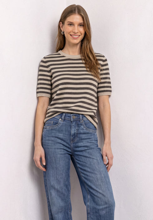Street One - LTD QR cosy sweater with strip - 303876