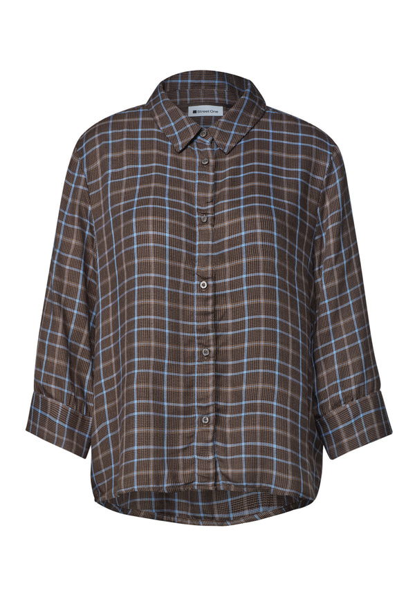 Street One - LTD QR check shirtcollar blouse - 346868