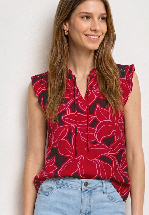 Street One LTD QR printed matmix volant Tshirt 325461